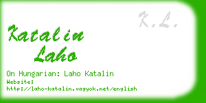 katalin laho business card